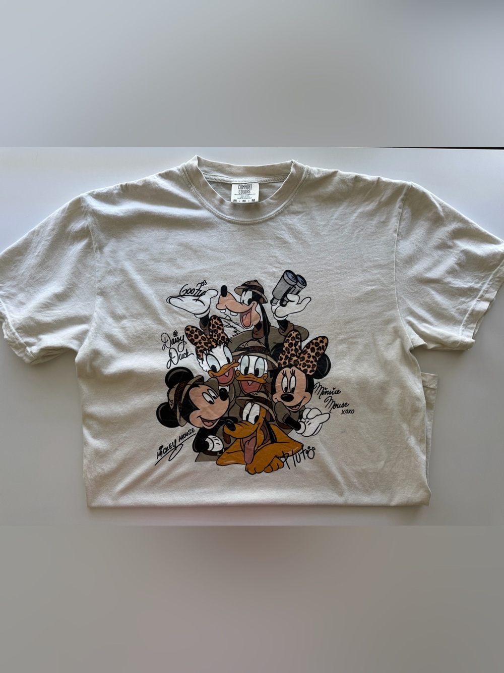 Disney Character Comfort Colors Ivory Tee Sz Medium - Worn once